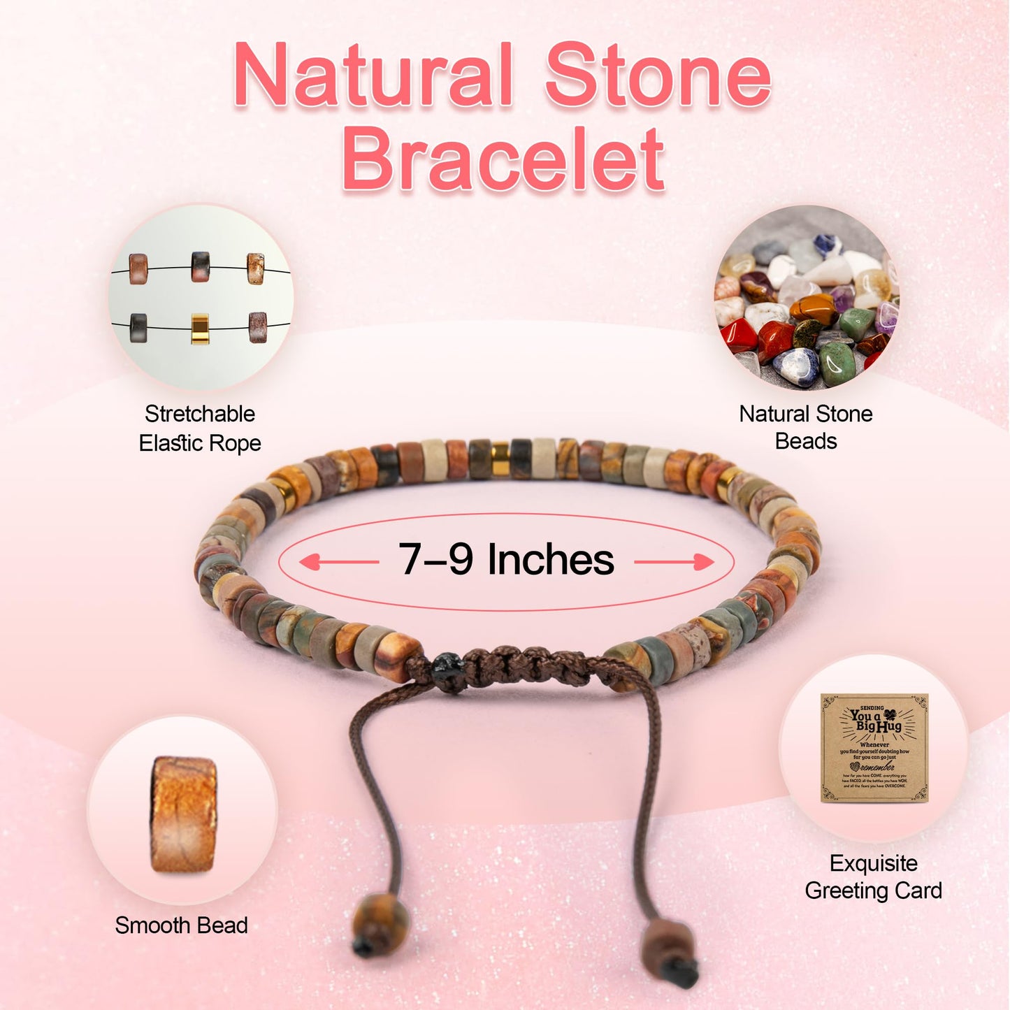 Inspirational Gifts Bracelets for Women Healing Natural Stone Bracelets